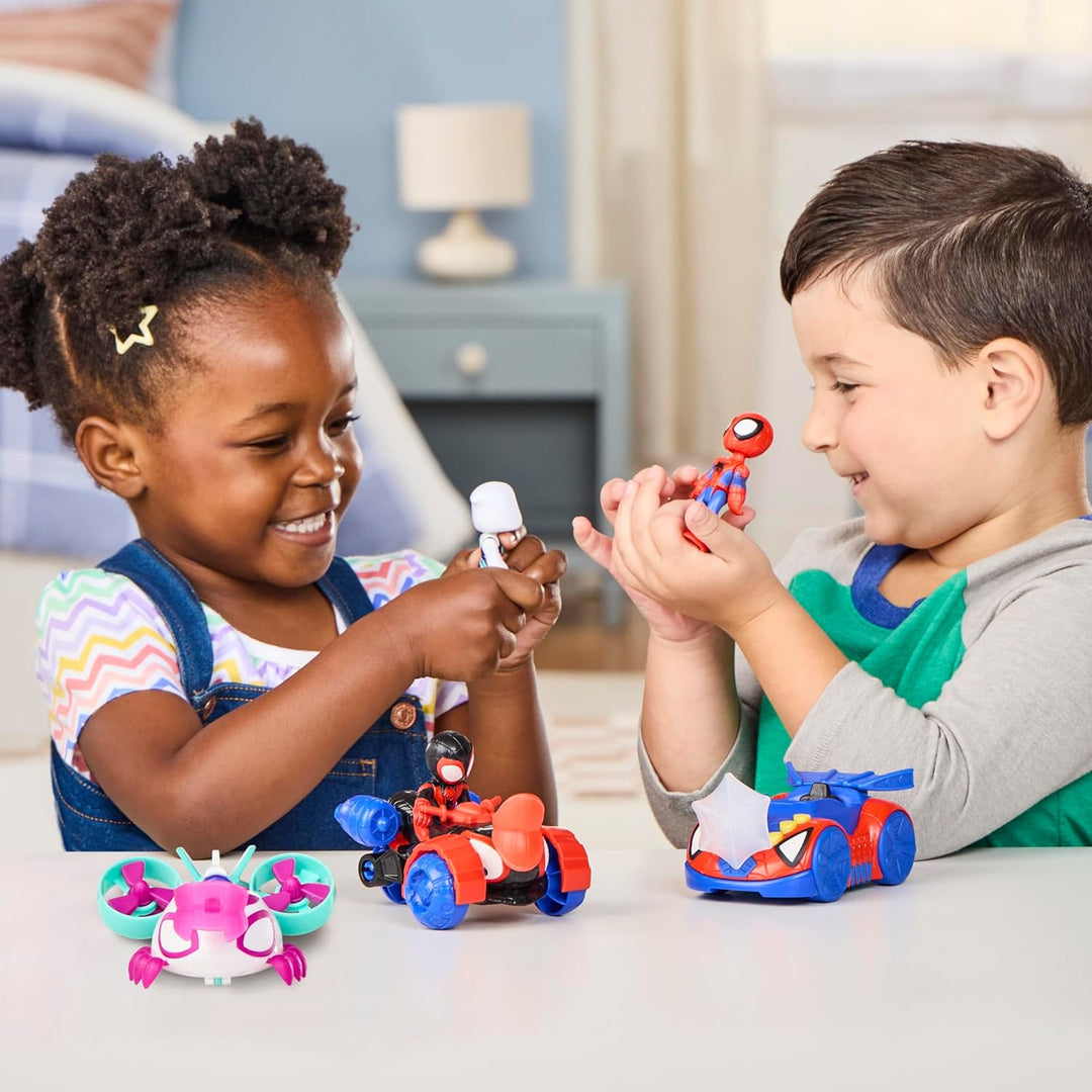 Marvel Spidey und Seine Super-Freunde Figuren- und Fahrzeugset 3er-Pack, 3 bewegliche Figuren (7,6 c
