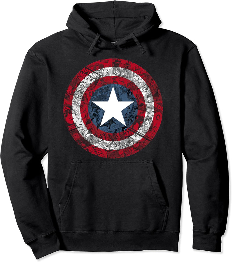 Marvel Captain America Shield Comic Page Fill Logo Pullover Hoodie