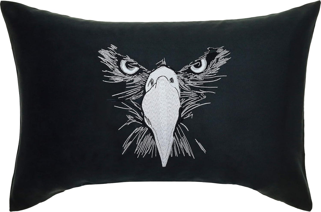 Wikinger Kissen mit Füllung 40x60cm schwarzer Adler Wikinger Dekoration Adlerkopf Wohnzimmer Dekokis