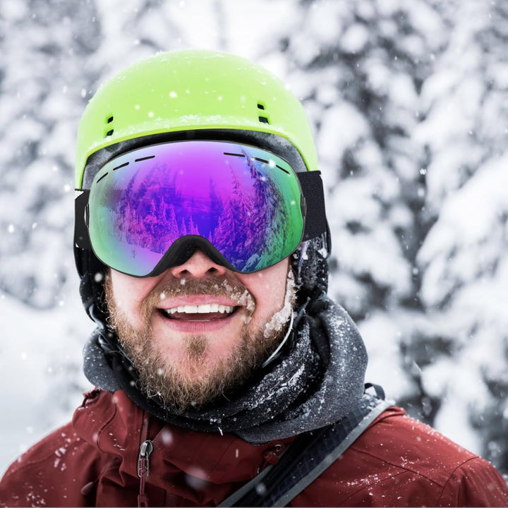 EXP VISION Snowboard Skibrille für Herren Damen Jugend, 100% UV400 Schutz Anti Beschlag über der Bri