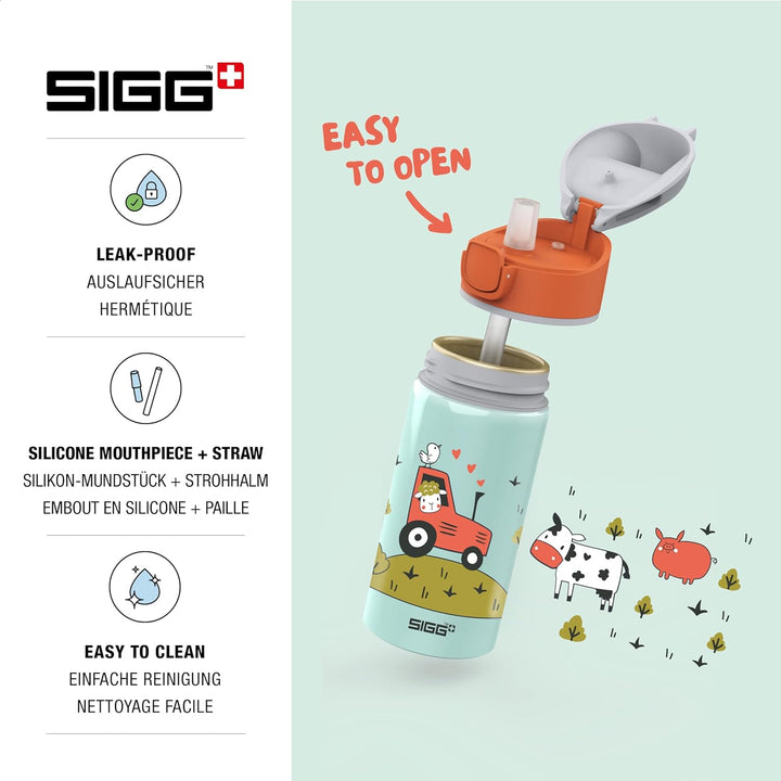 SIGG - Alu Trinkflasche Kinder - Miracle - Mit Trinkhalm - Auslaufsicher - Federleicht - BPA-frei -
