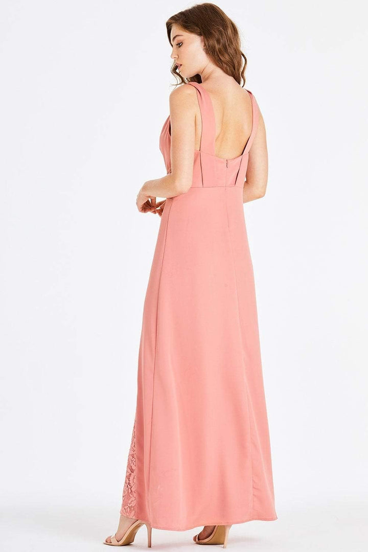 Little Mistress Damen Miranda Lace Plunge Maxi Dress Kleid, Orange (Desert Flower 001), 36 (Herstell