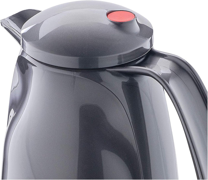ROTPUNKT Isolierkanne 227 BELLA, 1,5 l titan, Glaseinsatz, BPA-frei, lange Isolierung 1500 ml Titang