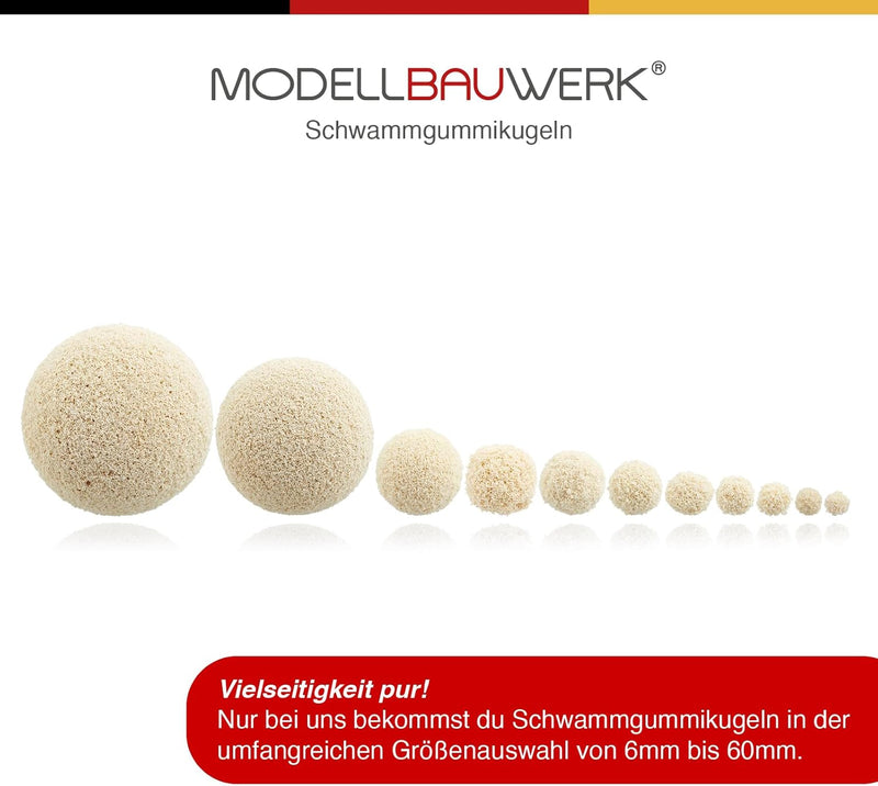 Modellbauwerk® Vielseitigkeit pur!- Schwammgummikugeln 6mm hell/Creme,100St. kreiere realistische un