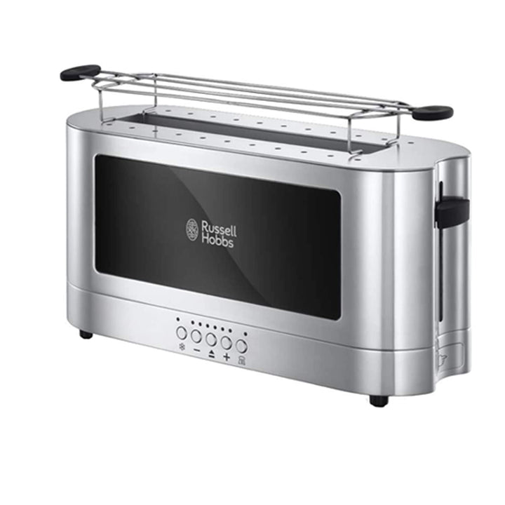 Russell Hobbs Toaster [Langschlitz für 2 Scheiben / 1 breite Brotscheibe] Elegance Glas/Edelstahl (e