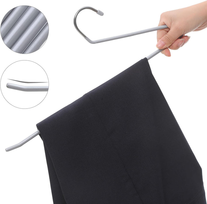 SONGMICS 20 Stück Hosenbügel aus Metall, Kleiderbügel mit offenem Ende und rutschfester Beschichtung