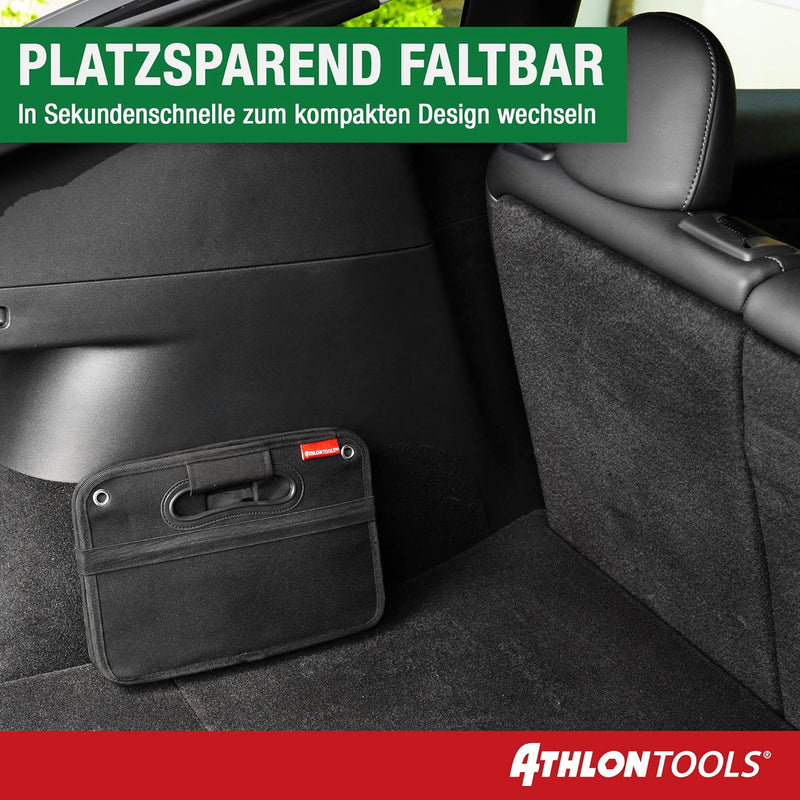 ATHLON TOOLS Kofferraumtasche faltbar - Kofferraum-Organizer, Auto Faltbox, Autotasche - verstärkt u