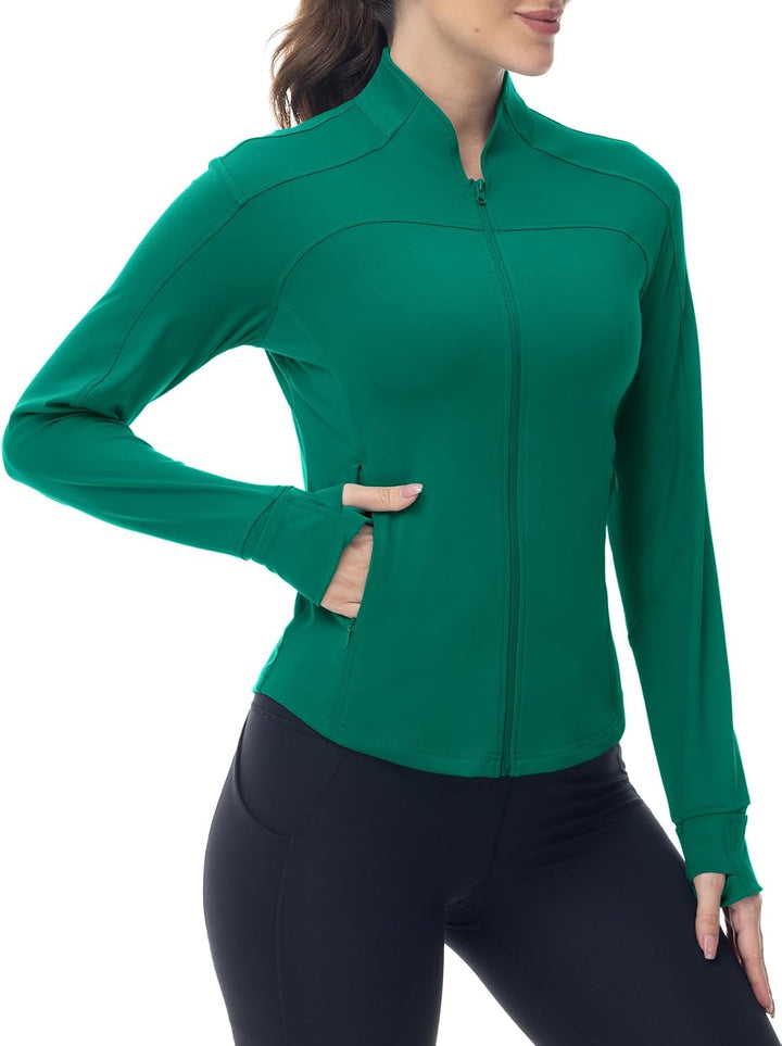 YSENTO Damen Sportjacke Laufjacke Funktionsjacke Wanderjacke Leicht Langarm Yoga Gym Sport Oberteil