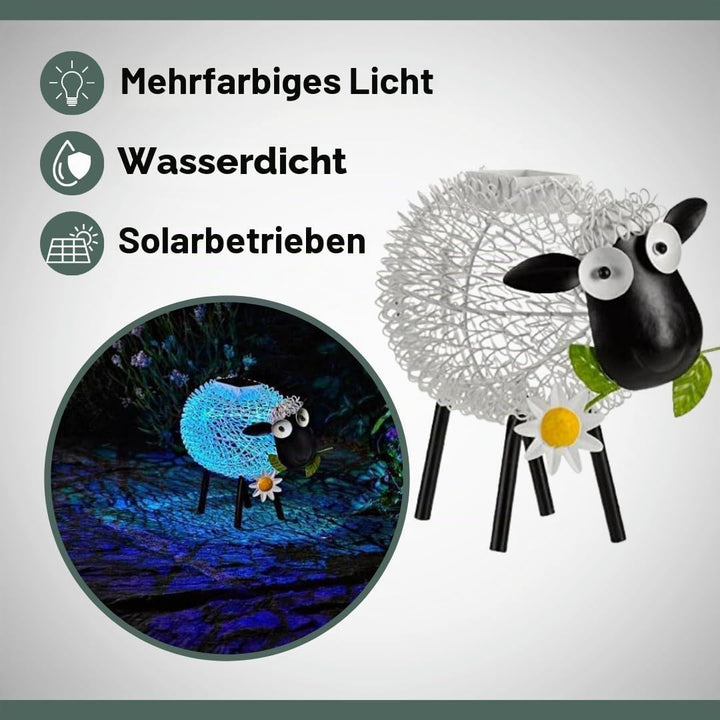Gartenmile: Solare beleuchtete Schafe, LED-Lichter, Neuheiten Solar-Gartenleuchten, Tierornamente De