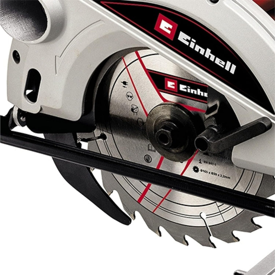 Einhell Handkreissäge TC-CS 1250 (1250 W, Ø165 x Ø16 mm Sägeblatt, 5500 min-1, werkzeuglose Einstell