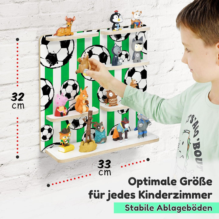 stadtecken Holzregal für Musikbox – Passend für Toniebox & ca. 35 Tonies | Perfekte Aufbewahrung für