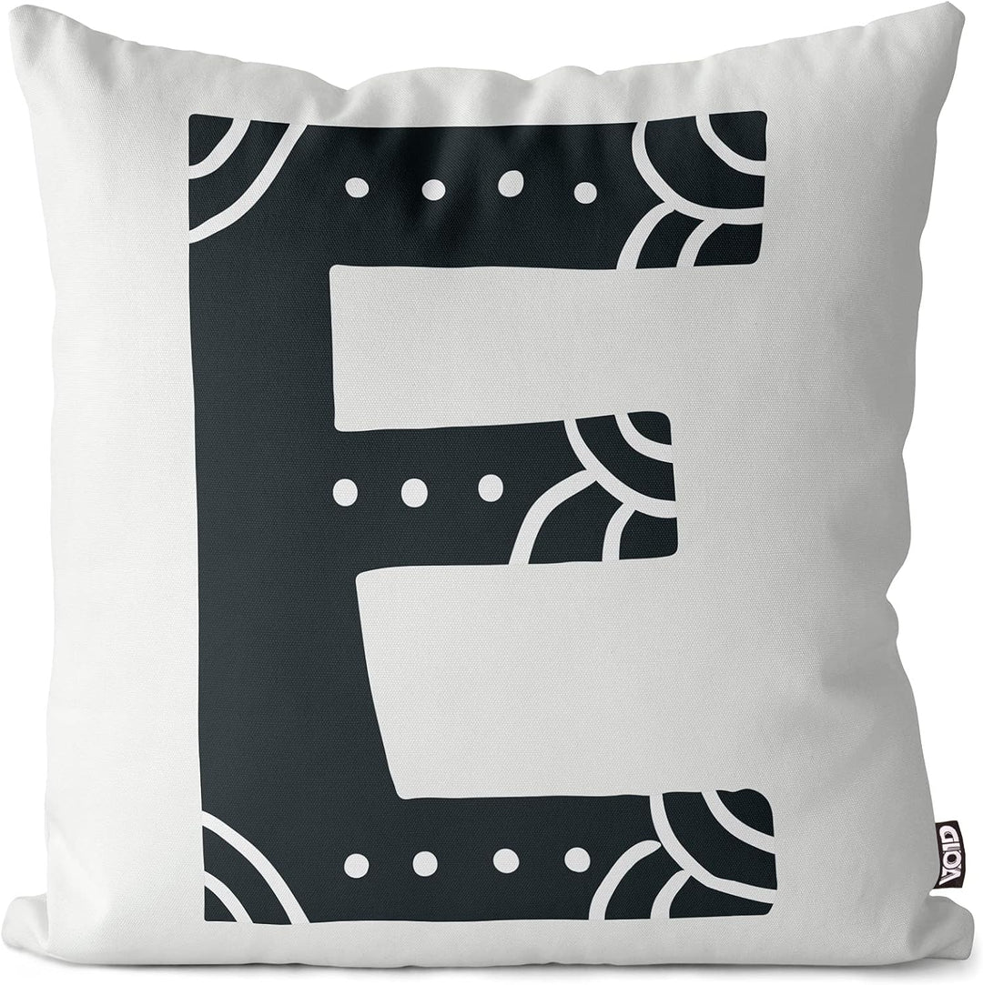 VOID E Buchstaben Natur Kissenbezug 60x60 Kissenhülle Kissen Sofakissen Dekokissen wetterfest Outdoo