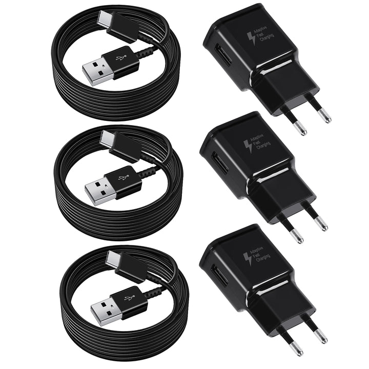 3er Pack USB Ladegerät mit Ladekabel USB C Schnellladekabel für Samsung Galaxy A16 A15 A14 A13 A05s