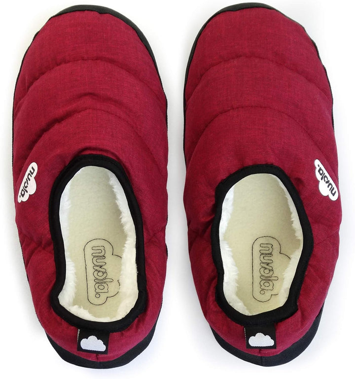 NUVOLA. Hausschuhe Herren Damen Rutschfester Sohle warm gepolstert bequem 34/35 EU Garnet, 34/35 EU