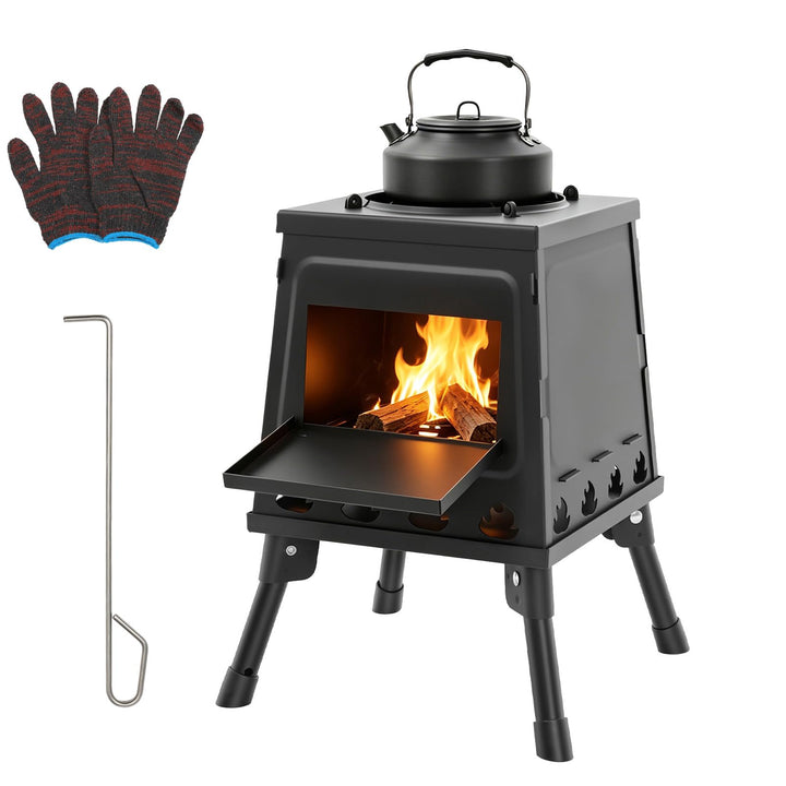 Zeltkocher & Mini-Holzofen, vielseitiger Raketenofen, zusammenklappbarer Camping ofen mit Aufbewahru