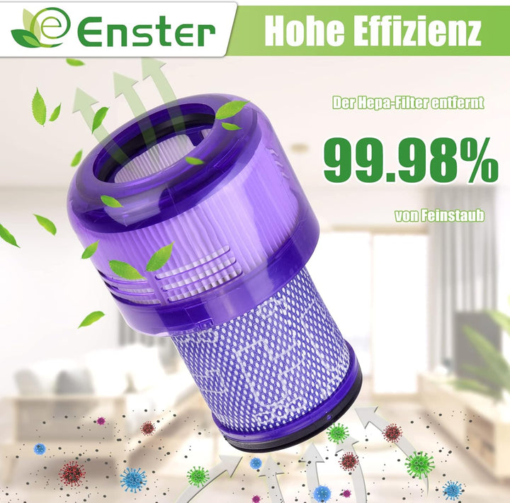 Hepa Filter für Dyson V12 Detect Slim Absolute Extra Waschbar 3 Stück V12 Filter Ersatzfilter Zubehö
