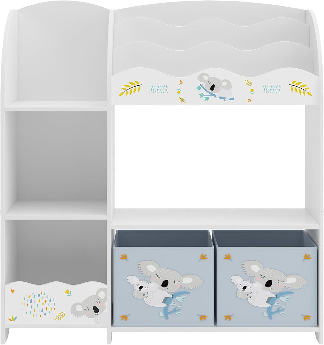[en.casa] Kinderregal Lysekil Bücherregal für Kinder mit 2 Aufbewahrungsboxen Spielzeugregal 100 x 9