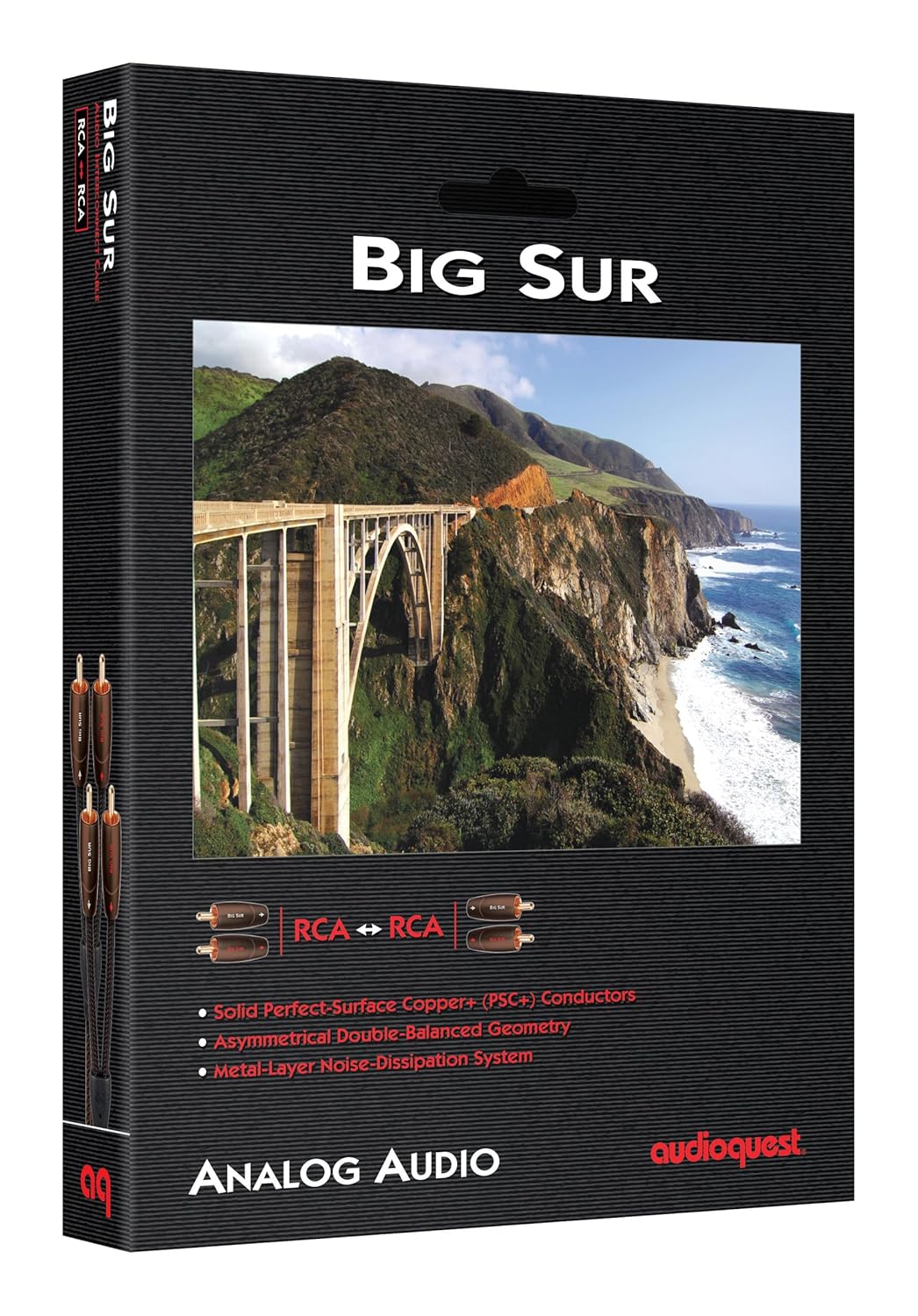 AudioQuest 0,6m Big Sur RCA Audiokabel 0,6 m 2 x RCA Schwarz - Audiokabel (2 x RCA, 2 x RCA, Kupfer,
