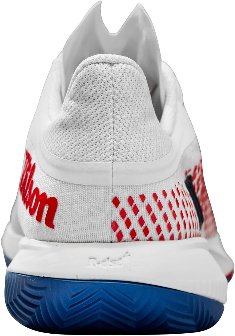 Wilson Damen KAOS Swift 1.5 Clay Tennis Shoe 41 1/3 EU White Deja Vu Blue Wilson Red, 41 1/3 EU Whit