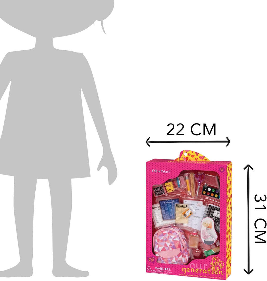 Our Generation – Klassenzimmer-Set – Schulsachen – 46 cm Puppenzubehör – Rollenspiel – Spielzeug für