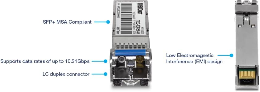 TRENDnet 10G-ER SFP+ Modul, Single Mode, LC Transceiver Modul, Bis zu 40 km, TEG-10GBS40 10G SFP+ (b