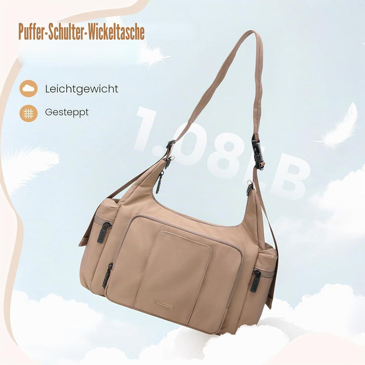 GOLF QUALITY Puffer Wickeltasche, 14 l, grosse Kapazität, Reise-Wickeltasche, Crossbody-Krankenhaus-