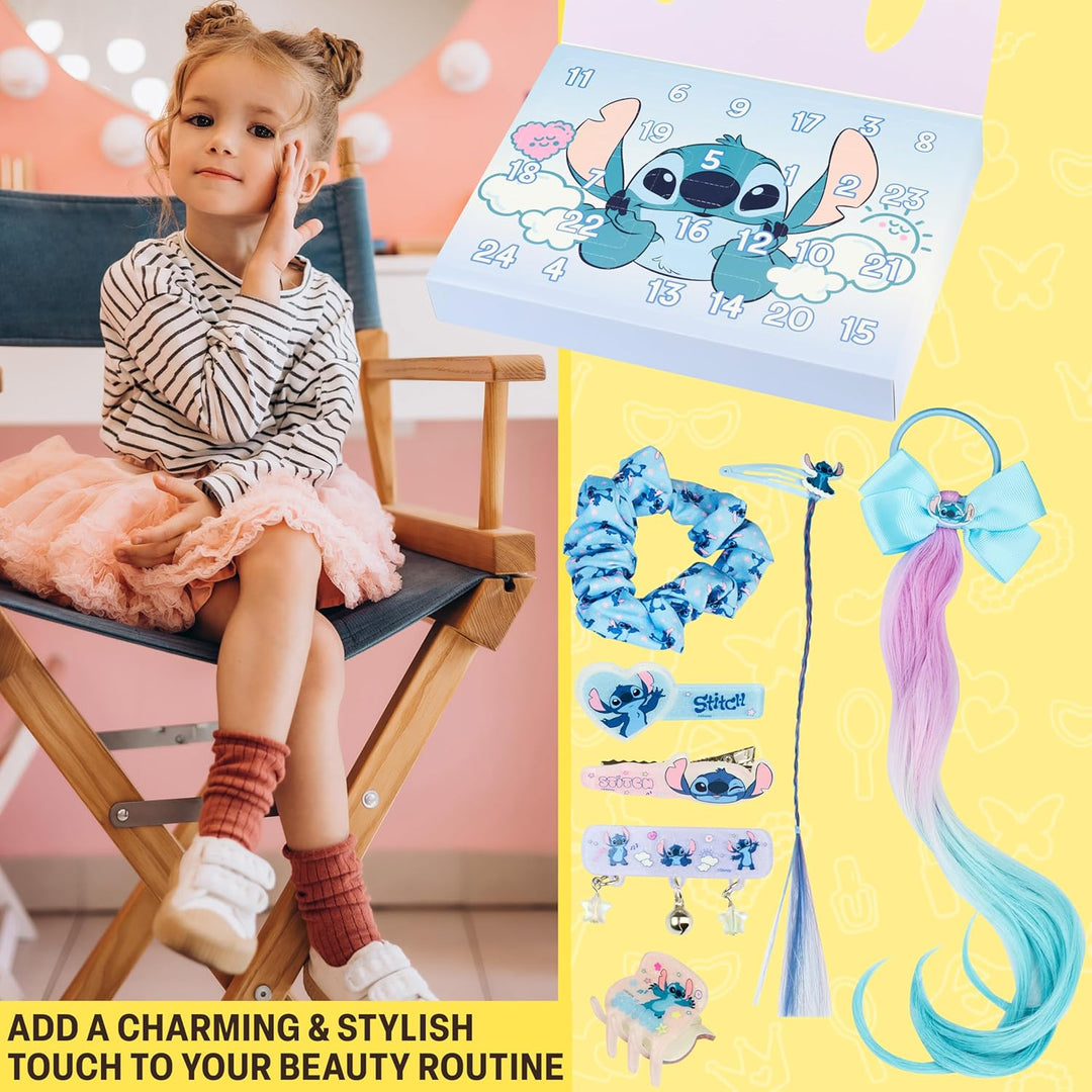 Get Trend Disney Stitch Adventskalender 2025 Mädchen, mit Haarschmuck & Schmuck, Weihnachts Countdow