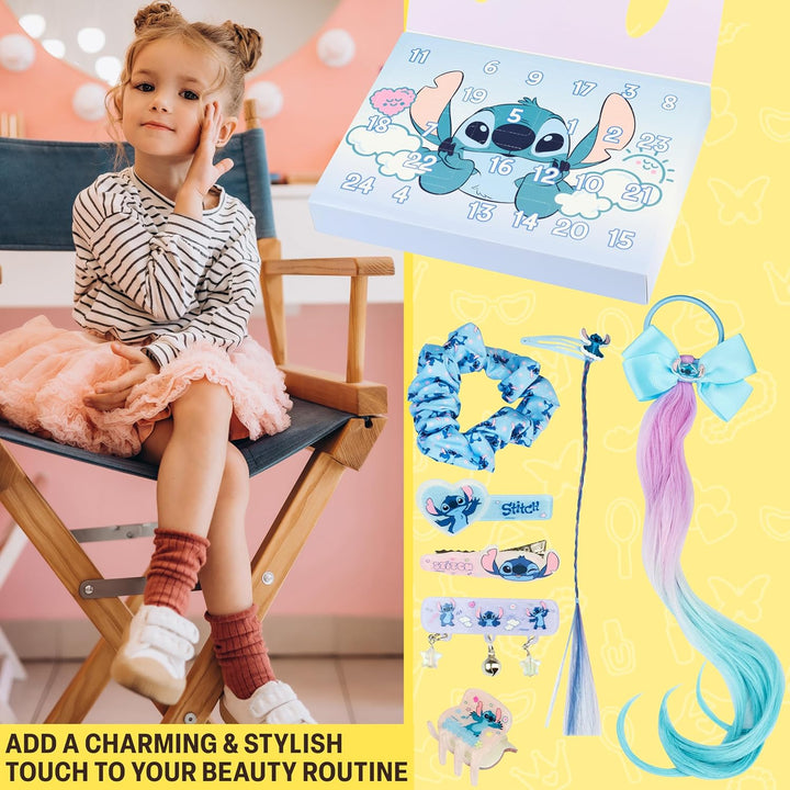 Get Trend Disney Stitch Adventskalender 2025 Mädchen, mit Haarschmuck & Schmuck, Weihnachts Countdow