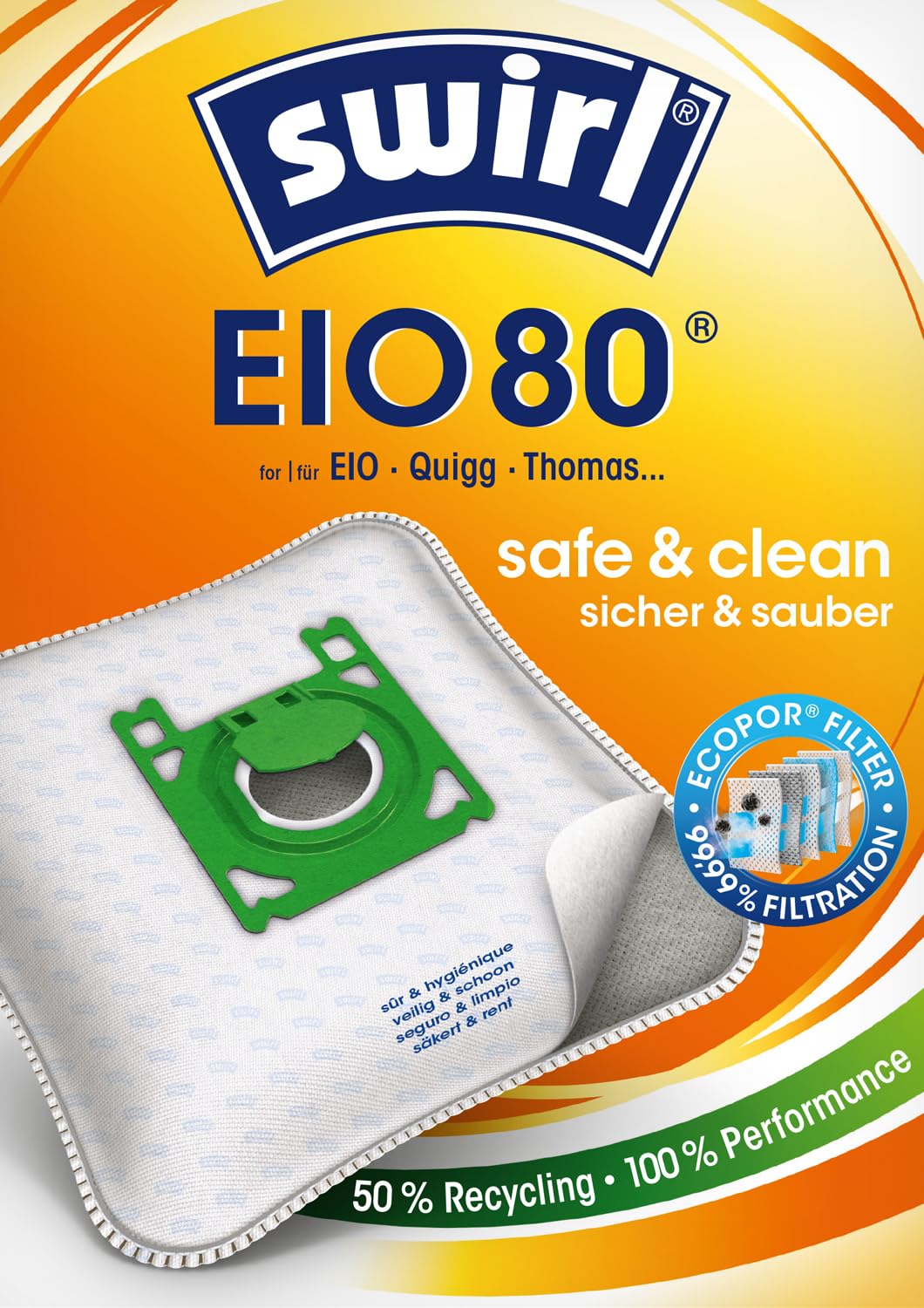 EIO 80® EcoPor® Staubsaugerbeutel, 10 Beutel 10 Pack Staubsaugerbeutel, 10 Pack Staubsaugerbeutel