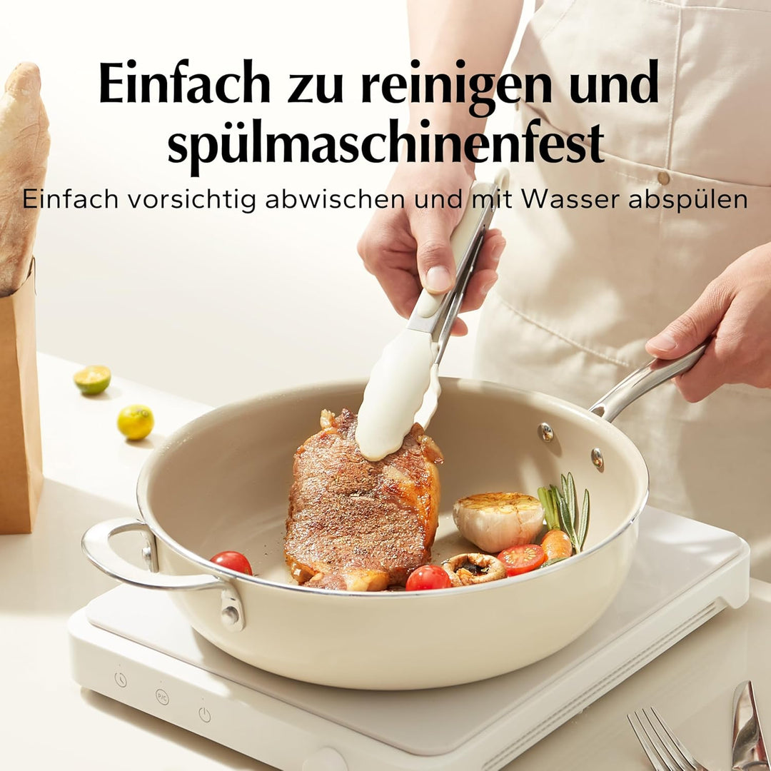 Redchef Bratpfanne 28cm, Pfanne mit Deckel Antihaft Beschichtung Keramikpfanne, Bratpfannen Induktio