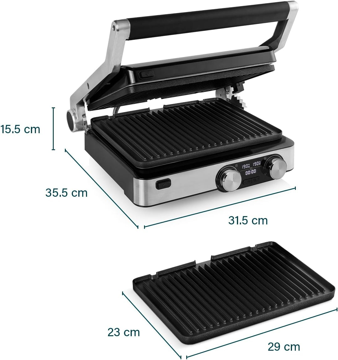 Princess 117310 Digital Grill Master Pro - Tischgrill - 2 einstellbare Thermostate - Digitales Bedie