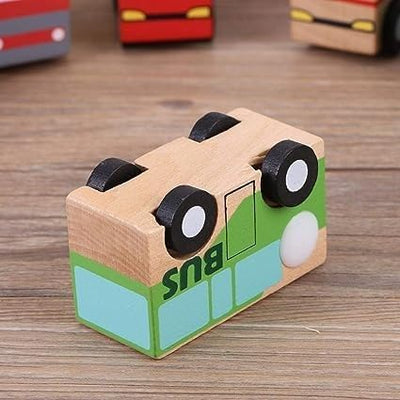 Zerodis 12 Paket Holz Fahrzeug Set Baby Kind Cartoon Spielzeugauto Früherziehung Bildungs Verkehr