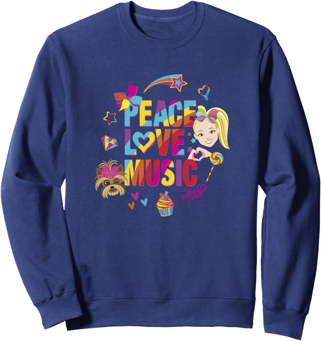 JoJo Siwa Peace Love Music Rainbow Sticker Sweatshirt