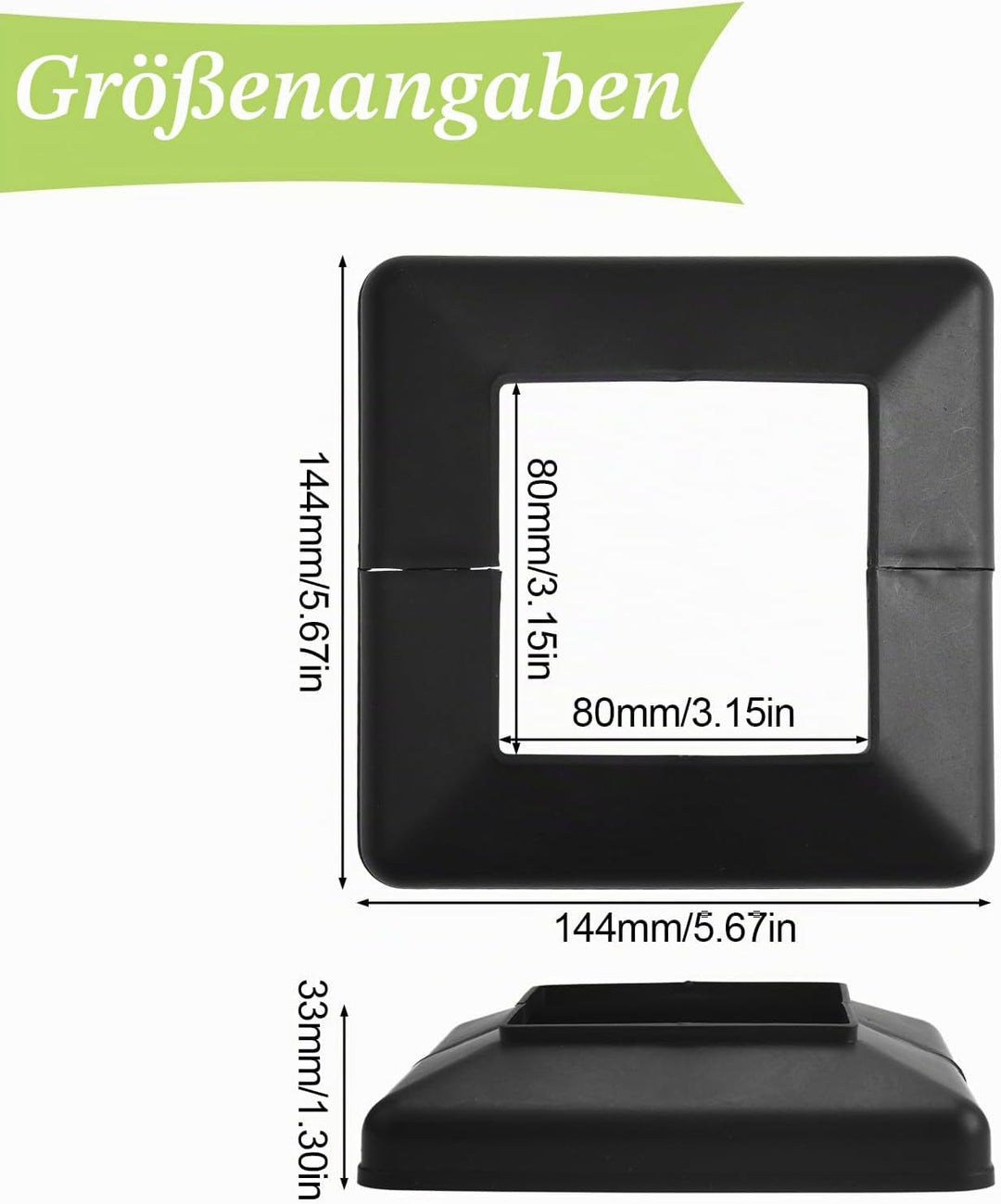 4PCS Pfosten Basis Abdeckung, 80x80mm Kunststoff Pfosten Basis Abdeckplatten Dekorative Split Post S