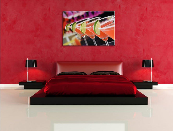 erfrischende Singapur Sling Cocktails Format: 100x70 auf Leinwand, XXL riesige Bilder fertig gerahmt