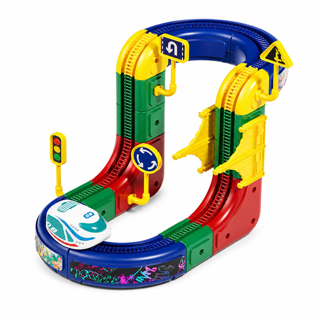 15 PCS Eisenbahn Cube Track, 3D Schwerkrafttrotzendes Zug Set, DIY Zugstrecken Spielzeug, STEM Lerns