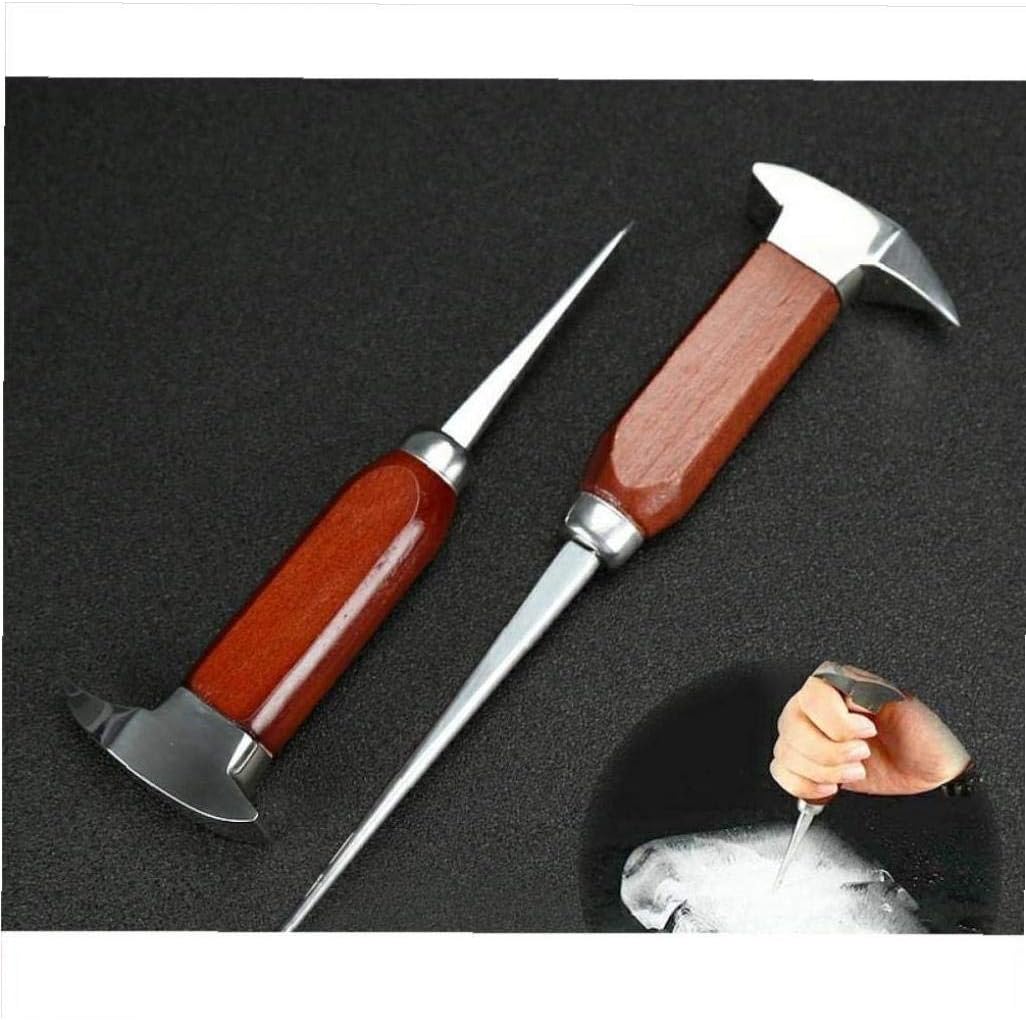 BYFRI Küche Eispickel Edelstahl-EIS-Crusher Holzgriff Japanese Style Ice Chipper Professionellen Bar