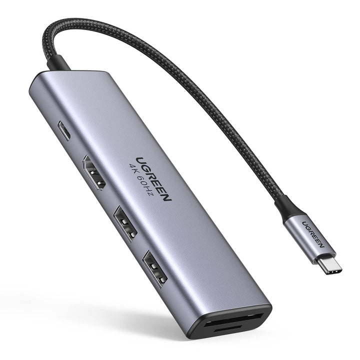 UGREEN USB C Hub 4K 60Hz USB C Adapter mit 100W PD, HDMI, SD/TF, 2 USB 3.0 Kompatibel mit MacBook Pr