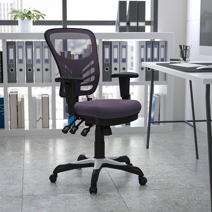 Flash Furniture Bürostuhl mit mittelhoher Rückenlehne – Ergonomischer Schreibtischstuhl mit verstell