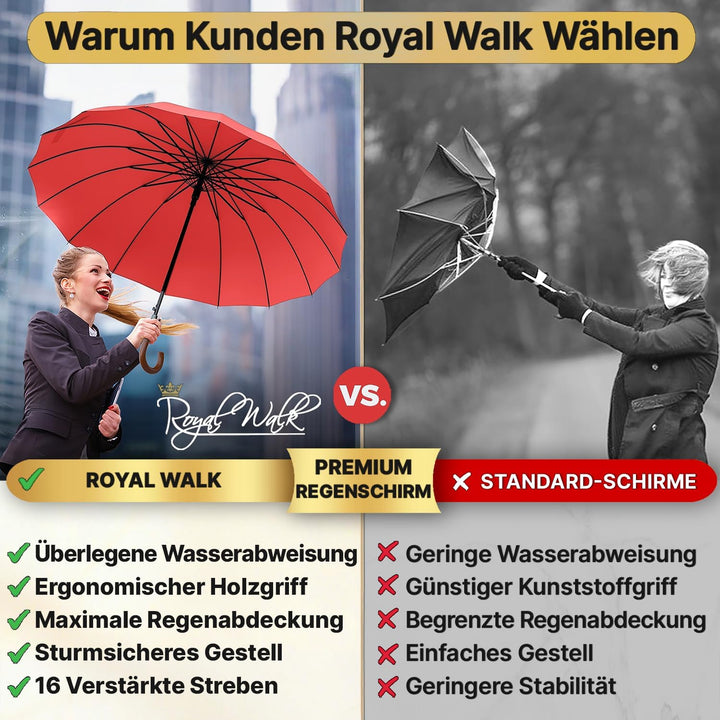 Royal Walk Regenschirm Gross Sturmfest Golf Schirm XXL Stabiler Stockschirm | Grosser Regenschirm fü