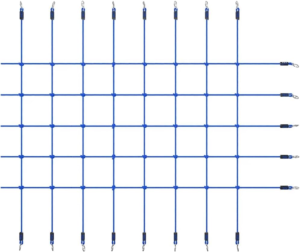 Kletternetz für Kinder 200x150 cm Blau, Outdoor Kletterseil für Garten, Robustes PE-Netz zur Förderu