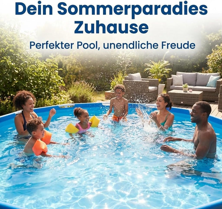 Poolfolie 360x90 cm, rund 0,25 mm, blau, überlappend für Stahlwandpool, UV-beständige, passgenaue Po