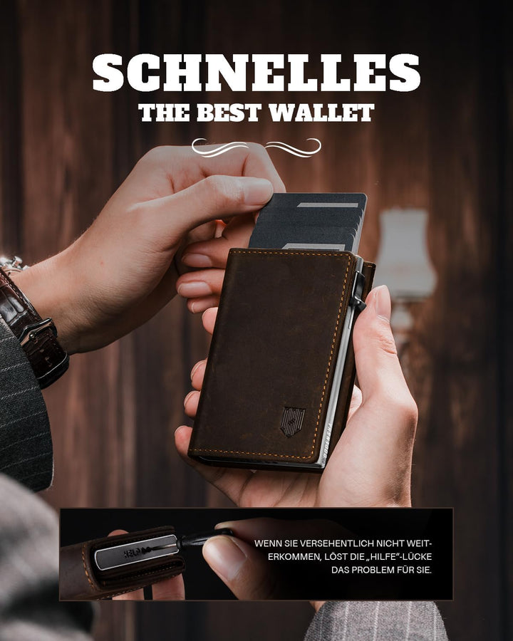 MagSnap Geldbörse Herren I Slim Wallet mit Münzfach I Wallets for Men für 10+ Karten I Magnetischer