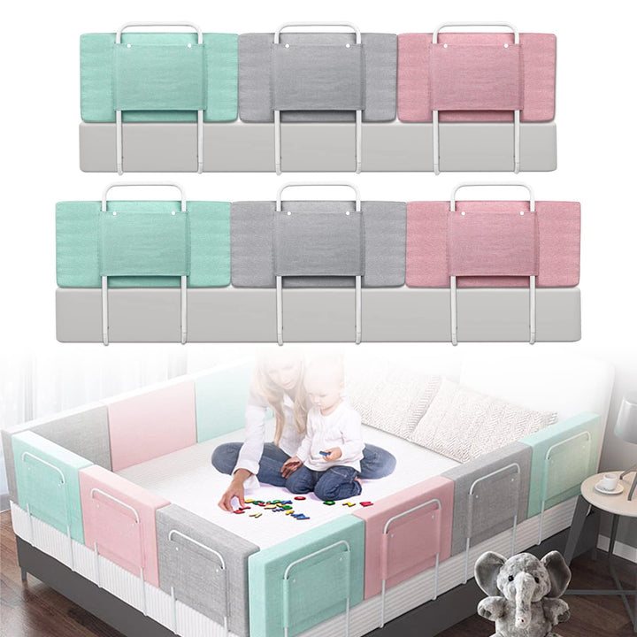 FIVMEN Bettgitter 60 cm Baby Bett Rausfallschutz 5-Stufen höhenverstellbar Kinder Bettschutzgitter m