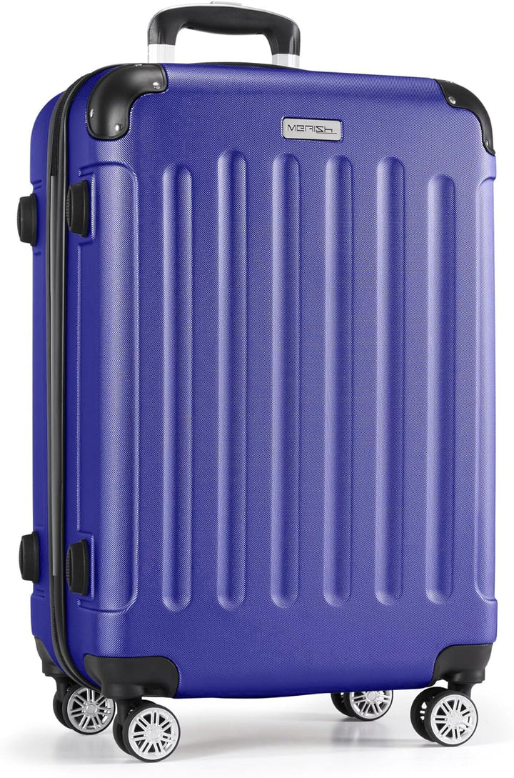 MERISH Reisekoffer Koffer Kofferset Trolleys Zwillingsrollen 3tlg. Hartschale in 9 Farben (Blau, Set