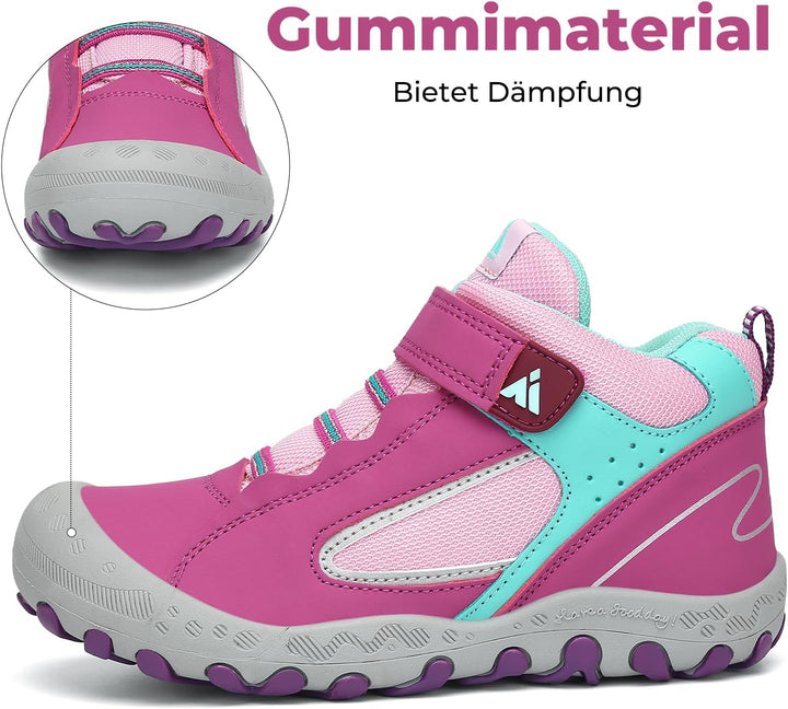 Mishansha Kinder Wanderschuhe Trekking Wanderstiefel Outdoor Trekkingschuhe 35 EU Verkehr Violett, 3