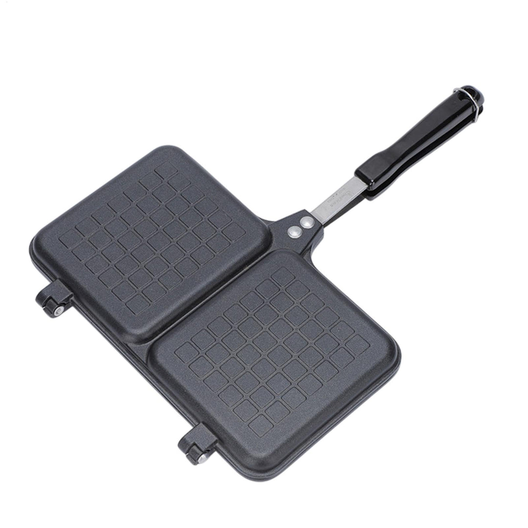 Doppel-Panel-Sandwich-Toaster, Camping-Grillpfanne mit Griff, Sandwich-Maker, schwarz, 36 x 24 cm, B