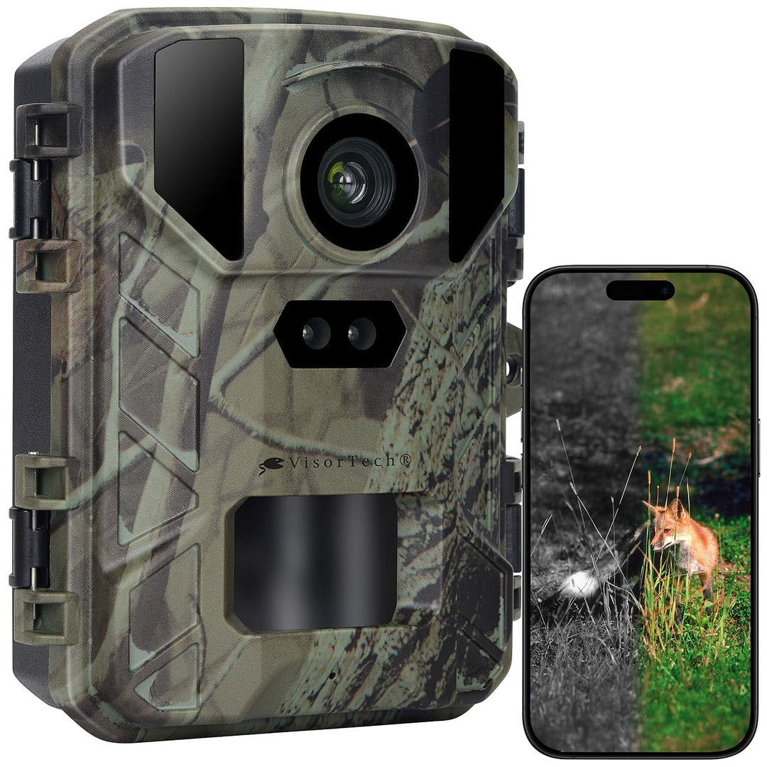 VisorTech WLAN Wildkameras: WLAN-Wildkamera mit 50 MP, interpolierter 4K-Auflösung & No-Glow-IRs (mi