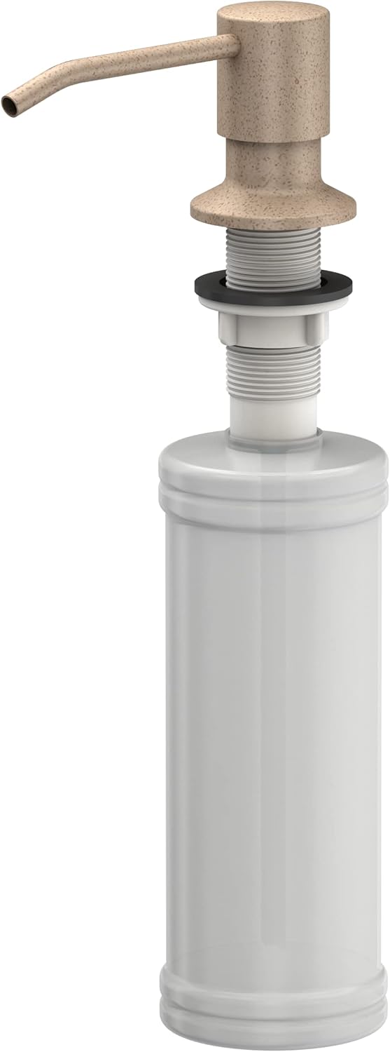 QUADRON Seifenspender Beige Metall 350ml Spülmittelspender, Nachfüllbarer Soap Dispenser, Spender Ge