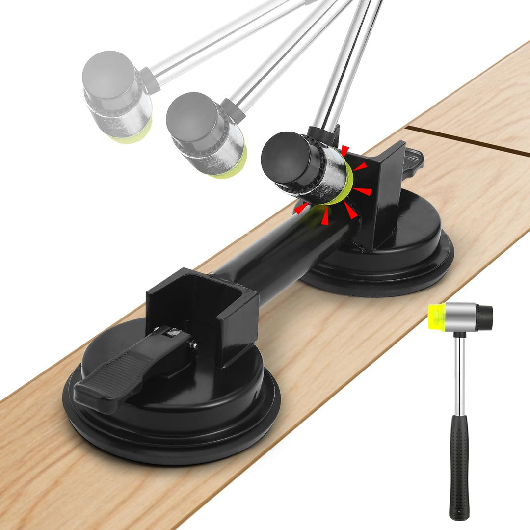 Bodenlückenfixierwerkzeug mit verbessertem Saugnapf mit Hammerziel und Gummihammer für Laminatbodens